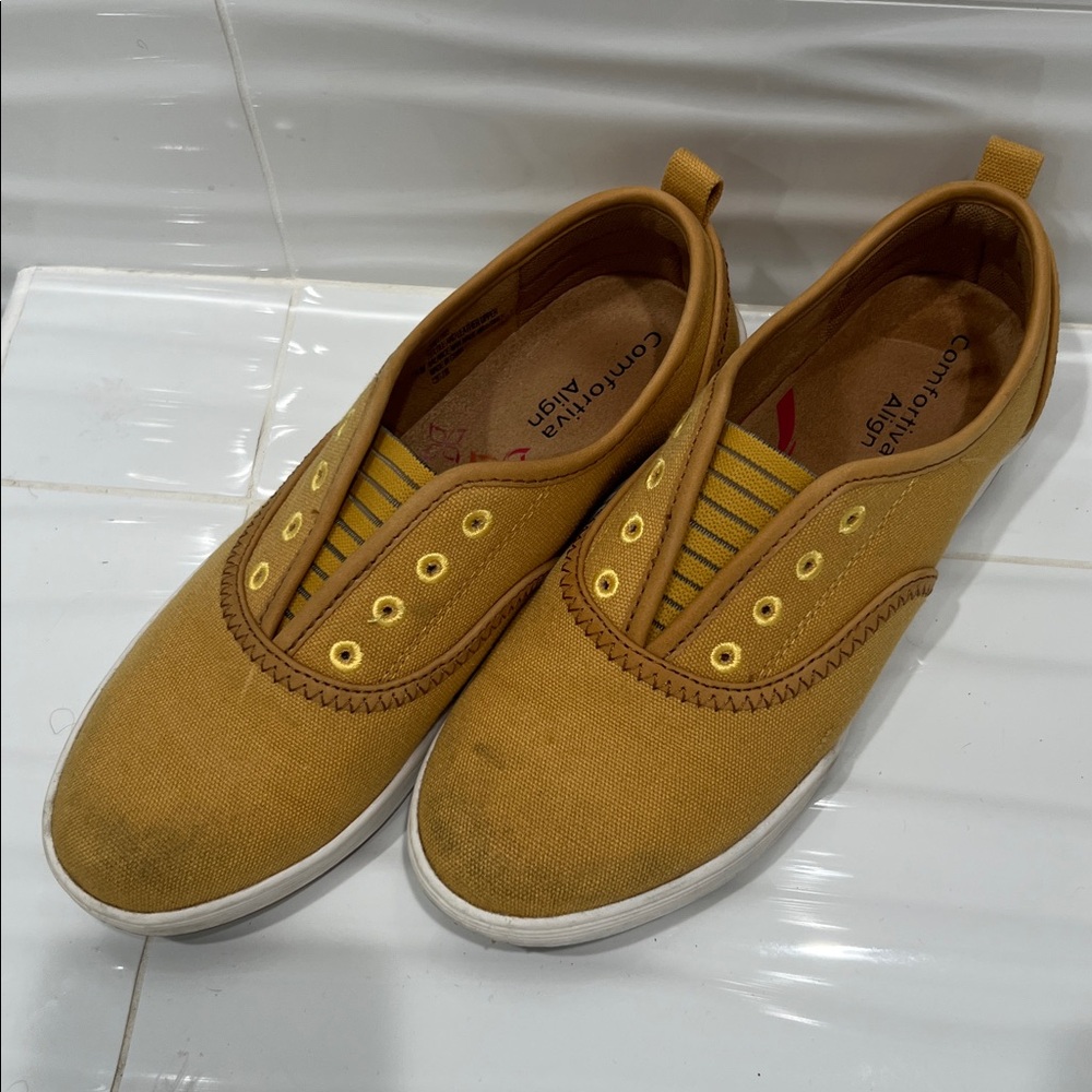 Mustard Yellow Slip-On Comfortiva Sneakers